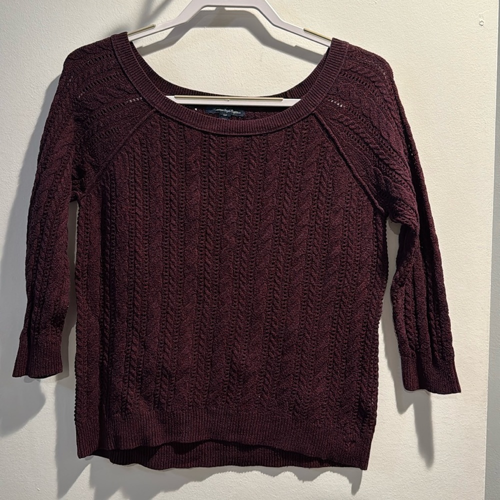 American Eagle 3/4 sleeve Scoop neck Sweater